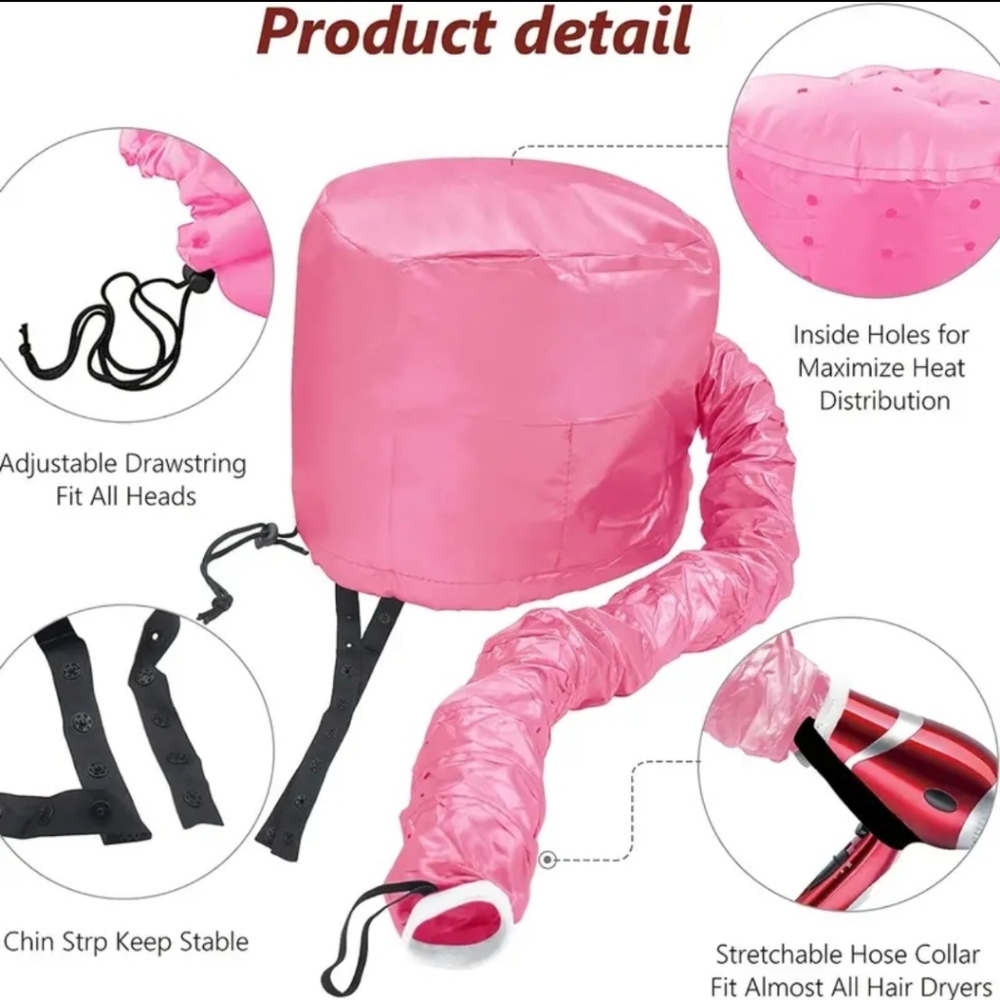 1pc Soft Bonnet Hooded Hair Dryer Attachment - Picture 6 of 6